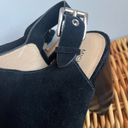 Michael Kors Michael  Black Suede Peep Toe Booties Photo 7