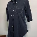 Billy Reid | blue asymmetrical placket button down shirt Photo 5