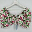 Hill House NWT  Isabella Cropped Top in Pink Roses S Photo 3
