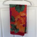 Oscar de la Renta Vintage  red silk floral print square scarf Photo 2