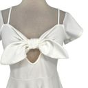 Privy  Tie Front A-Line Mini Dress White Size Medium NWT Photo 4