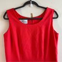 Oleg Cassini Vintage  Dress Bright Coral Sleeveless Drop Waist Pleated Sz 10 EUC Photo 2