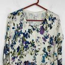 J.Jill  Pleated Back Floral Button Front Cardigan Sweater size Large Photo 2