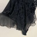 Lane Bryant  Intimates black velvet lace floral ruffle Teddy bodysuit lingerie 4X Photo 3