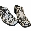 Mango  Leather Snake Animal Print Block Heel Mule Photo 3