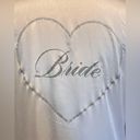 Victoria's Secret  BRIDE Robe White Wedding Kimono I Do, One Size Heart Glitter Photo 3