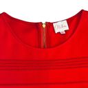 Parker  Tara Red Flared Pleated Skirt Stretch Mini Dress M Photo 5