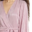 Bardot 💕 Bellissa Long Sleeve Faux Wrap Dress Sorbet Pink Metallic Shine XL NWT Photo 4