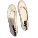 DKNY  Blush Pink Rose Embroidered Scalloped Edges Flats - size 6 Photo 0