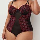 Torrid Underwire Bodysuit Embroidered Hearts 3X 3 22/24  Plus Size NWT Photo 0