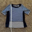 Christopher & Banks  blue geometric short sleeve blouse large Photo 8