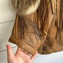 Made in Hong Kong One Size women’s Leather Coyote Fur Fringe Jacket Photo 4