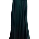 La Femme Strapless Sweetheart Satin Wrap Bodice Maxi Gown Emerald Green Photo 5