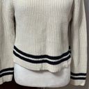 Workshop Womens Pullover Sweater Ivory Black Long Sleeve Crew Neck 100% Cotton L Photo 2