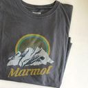 Marmot  Grey Soft Organic Cotton Oversized Raw Hem Short Sleeve Tee Photo 1