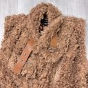 INC  Brown Faux Shearling Vest M Photo 4