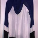 Hippie Rose Navy Blue And White Pullover Hoodie Photo 1