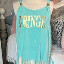 Comfort Colors Tank Fringe Swim Coverup  Shirt Womens Medium Beach Top Photo 0