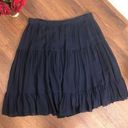 Giorgio Armani  Navy Ruffle Pleated Silk Skirt Sz 8 Photo 0