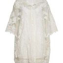 Farm Rio NWT  Tropical Wind Guipure Lace Shift in Off-white Shirt Dress S Photo 1