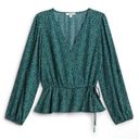 Nine Britton NWT Stitch Fix  Cavanna Faux Wrap Blouse Teal Green Size SP Photo 0