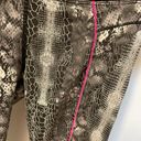 Bebe Black Grey White Pink Snake Print Workout 3/4 Leggings Photo 1