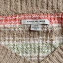 American Eagle Beige Striped V Neck Sweater Photo 5