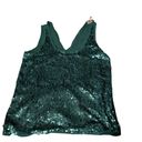 Kirra Turquoise  Sequin Tank Top with a Tie in the Back Photo 1