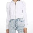 Generation Love  Women's Blair Velour Bomber Jacket XSMALL White Lined Pockets Photo 0