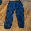 Lululemon  Vintage Navy Black Track Pants Drawstring Pockets Zipper Ankles Sz 10 Photo 2