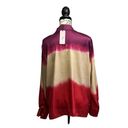 Micas Mica’s COLLAR TIE DYE BLOUSE Ombre Button Up Modest Retro Blouse  L Boho Trendy Photo 4