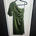 BCBGMAXAZRIA  Green One Shoulder Bodycon Mini Dress Size 2 Photo 2