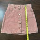 Roxy  light pink corduroy button down mini skirt size XS Photo 7