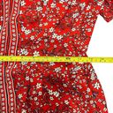 Max Studio  Red Daisy Floral Ruffled Cap Sleeves Tie Waist Peplum NWOT Size S Photo 8