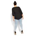 City Chic  Sexy Fling Elbow Sleeve Top - black NWT Size 14 Photo 1