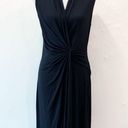 Twisted Kobi Halperin Maureen  Black Faux Wrap Jersey Dress Size Large Photo 2