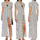 Vix Paula Hermanny NWT  Stripe Perrine Sasha Cover Up Dress Black Women's Size XS Photo 0