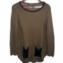 Wooden Ships Wooden Ship Brown Knit Pocket Crewneck Sweater S M Small Medium Soft Tan Photo 0