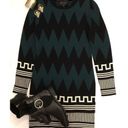 Romeo + Juliet Couture  Teal/Black Chevron Patterned Knit Sweater Dress S… Photo 7