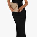 PRETTYGARDEN Womens Summer Bodycon Long Dresses Strapless Tube Twist Knot Front Ribbed Knit Elegant Maxi Dress With Slit Photo 0