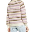 VERO MODA New  Grace Stripe Sweater Fuzzy Crewneck Pullover Birch Purple Photo 3