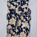 Joie  blue floral print linen blend button up collared tank top size medium Photo 0