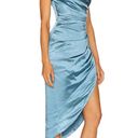 Elliatt Cocktail Dress Blue One Shoulder Ruched NWT Photo 1