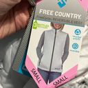 Free Country White Puffer Vest Reversible Charcoal Frosted Sherpa Zip Ski Jacket Womens Small Photo 12