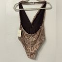 Mara Hoffman Gabriela Sand Multi One Piece Swimsuit Snake Print  Sz L SPF 50 Photo 4