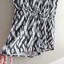 J.Crew  Linen Blend Short Sleeve Romper w/ pockets in Black White Ikat Print, XS Photo 7