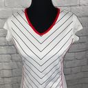 FILA 100 1911-2011 dri fit athletic top white w/black stripes and red trim sz S Photo 2