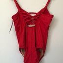 La Blanca NEW NWT  Plus Size Splash One Piece Swimsuit Red Plunge Swimwear 16W Photo 8