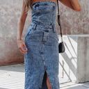 Lane 201  Denim Tube Midi Dress Photo 2