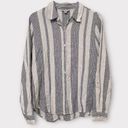 Orvis  Linen Rayon Blend Striped Button Down Roll Tab Sleeve Size Small Photo 0